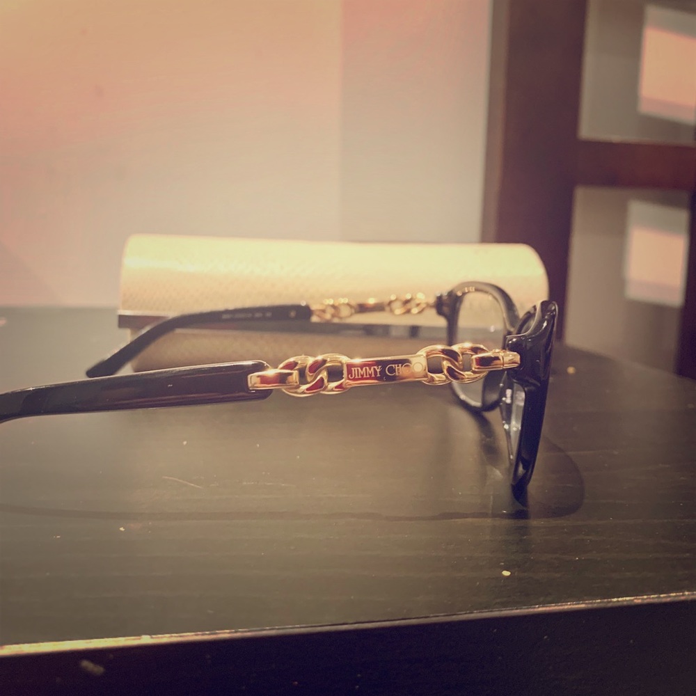 Jimmy Choo gold frame glasses